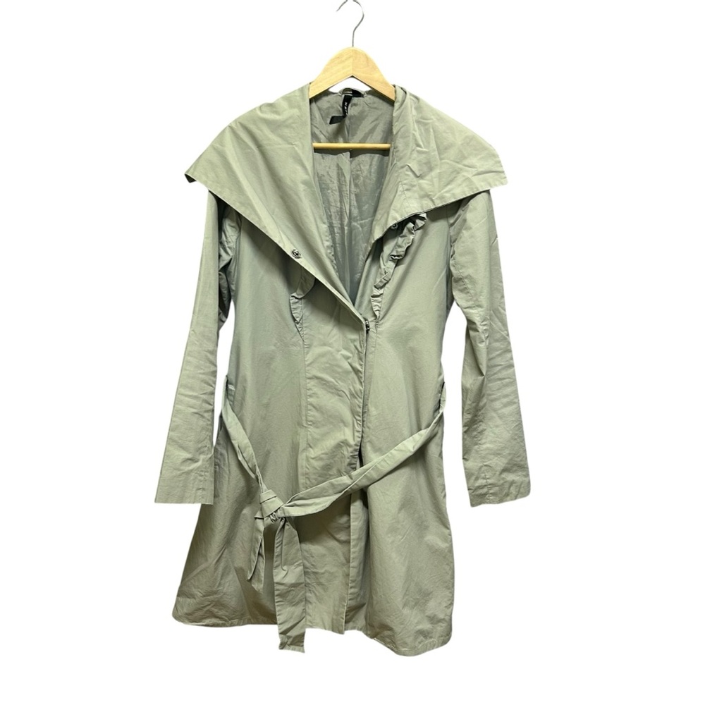 Xntrik Khaki Ruffle Trench Coat Size M
